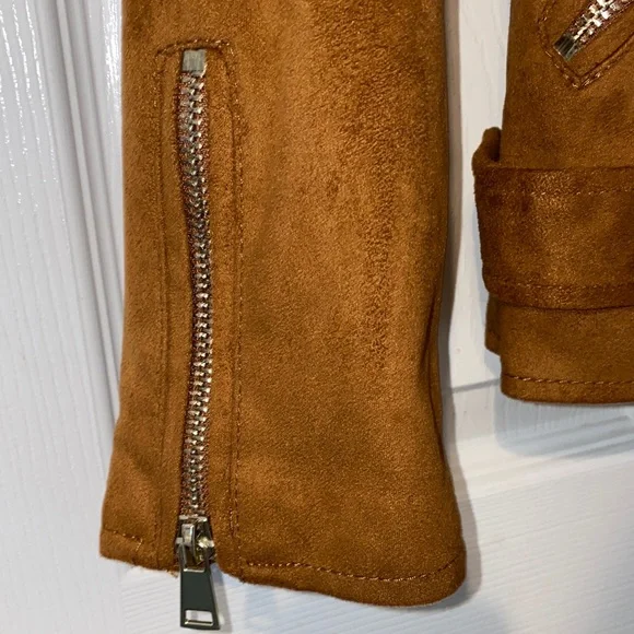 NWOT River Island Brown Fringe Moto Jacket - Picture 11 of 16